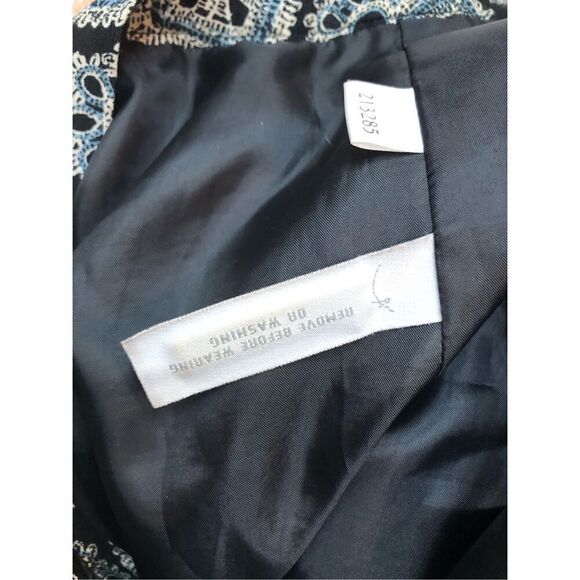 Wool blend Ann Taylor Loft black, white and blue fully lined wool blend boho pri - Picture 11 of 12